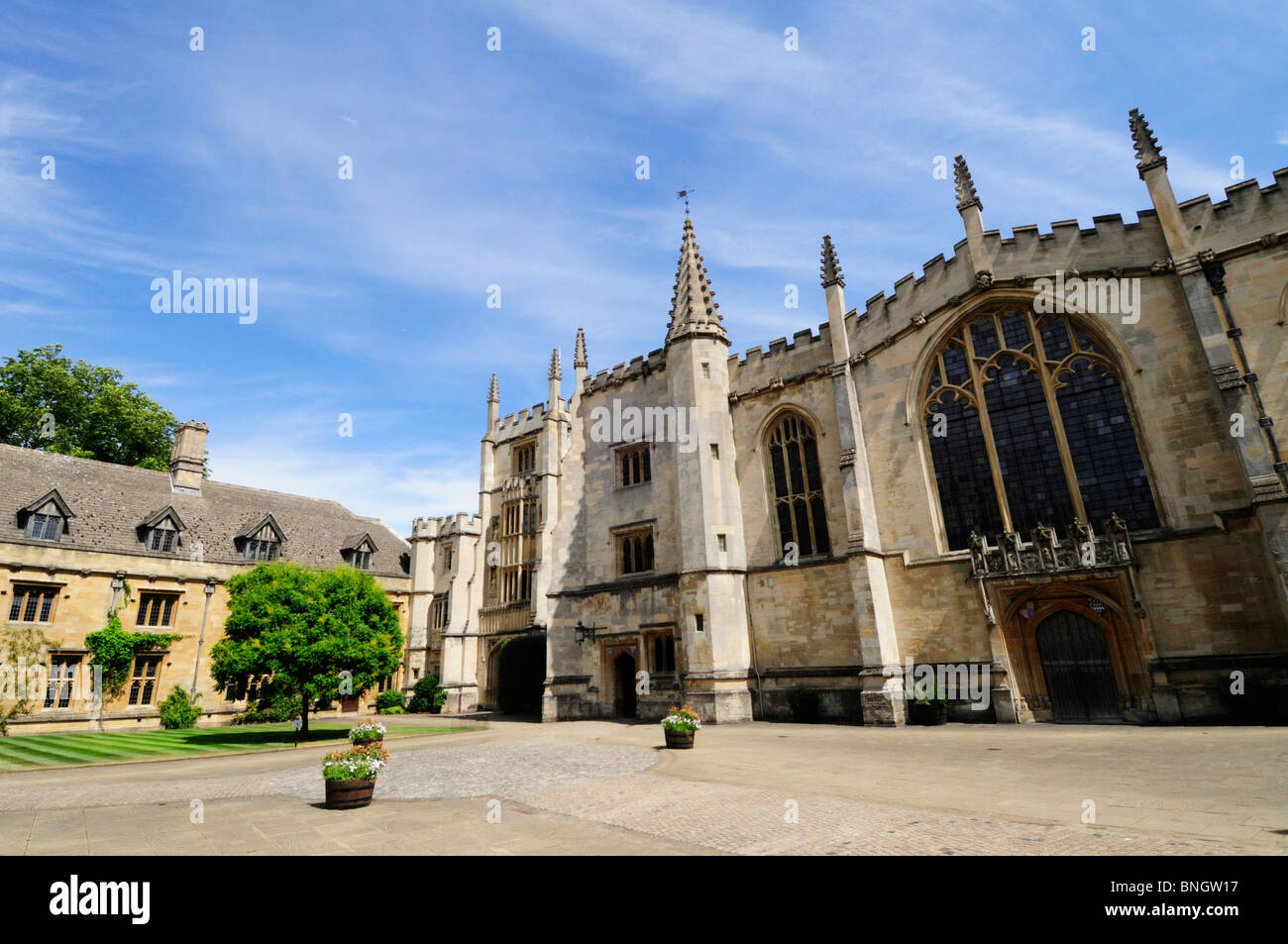 St John's Quad, chapelle, fondateurs et présidents du logement de Magdalen College, Oxford, England, UK Banque D'Images
