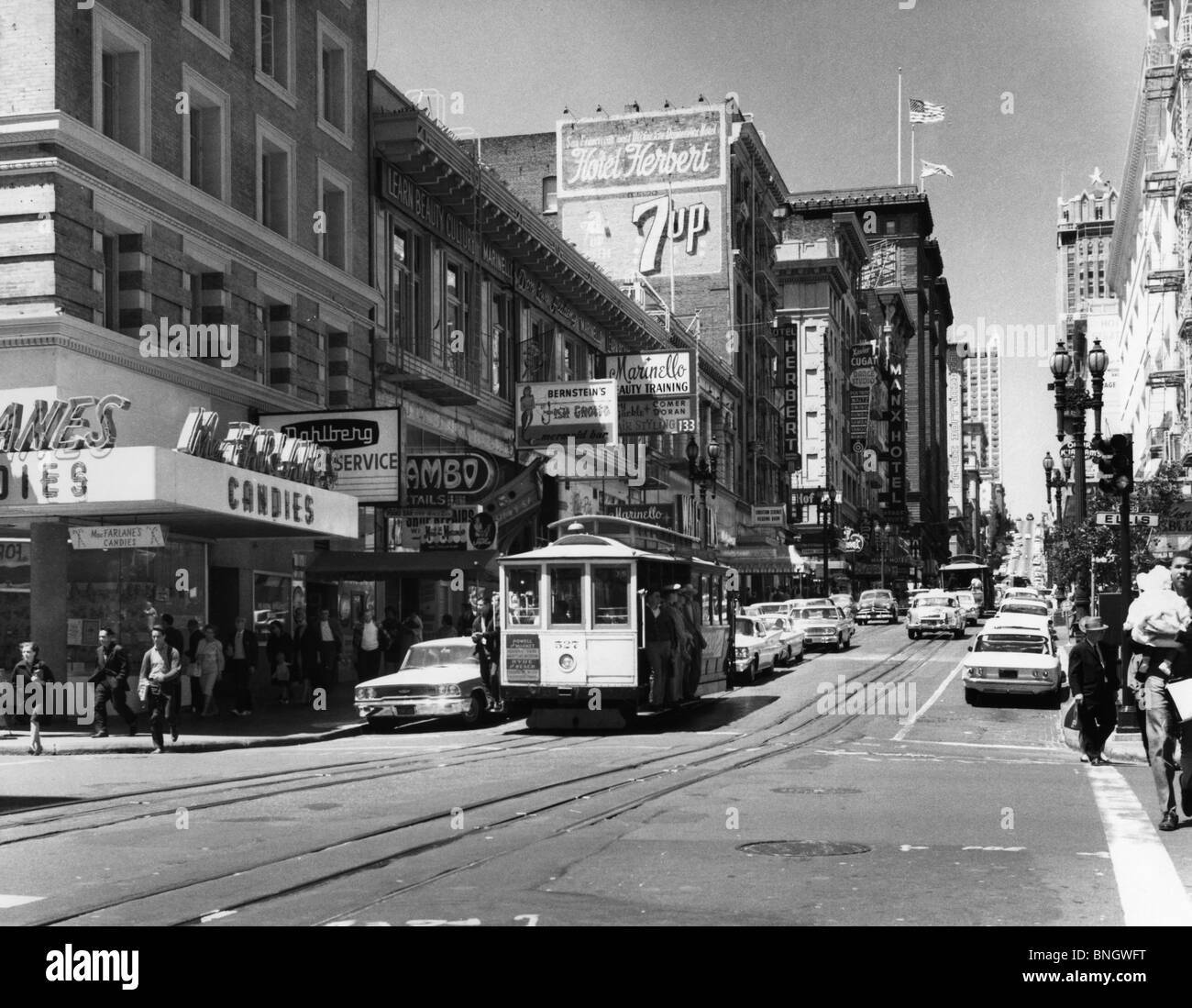 États-unis, Californie, San Francisco, les rues Powell & Ellis, 1950 Banque D'Images