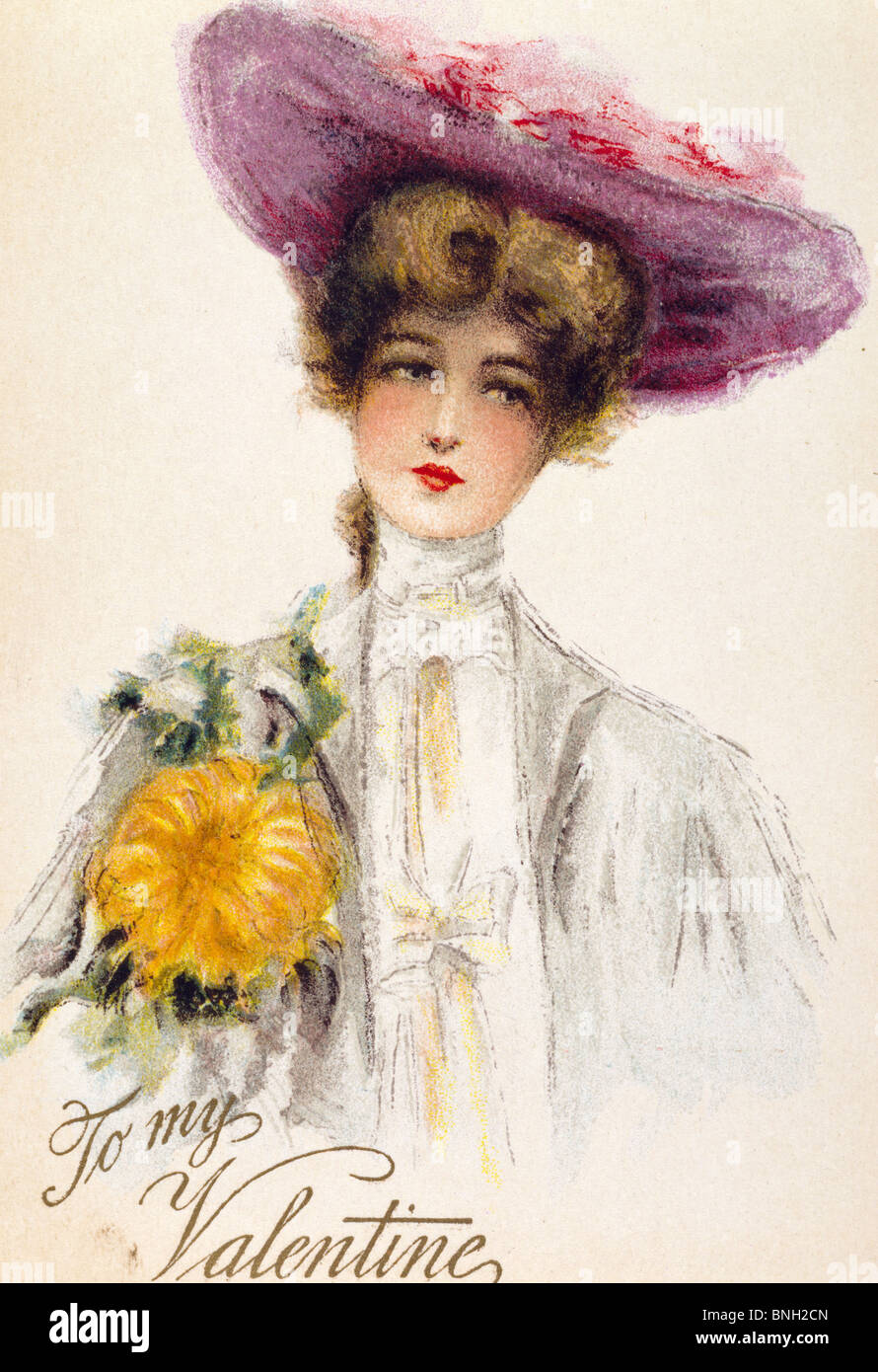 À ma Valentine, nostalgie, 1900 Cartes Banque D'Images