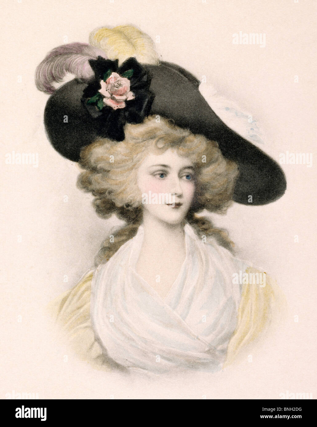 Portrait de jeune femme, cartes Nostalgie Banque D'Images
