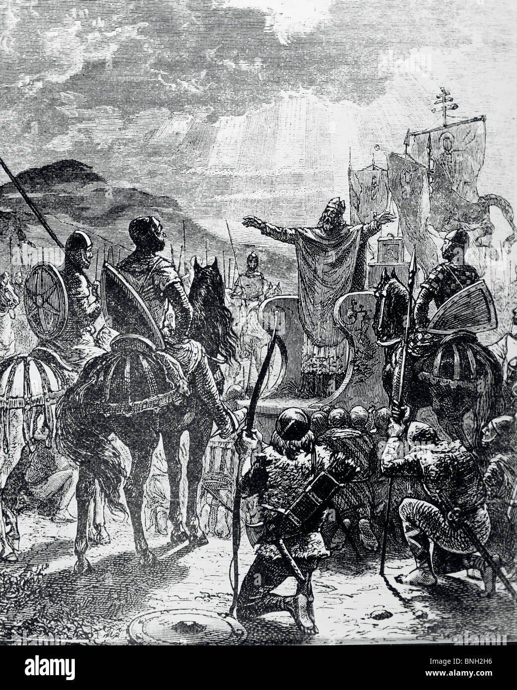 La guerre contre l'hérésie, Innocent III proclame la croisade des Albigeois en 1208 par Aritst inconnu Banque D'Images