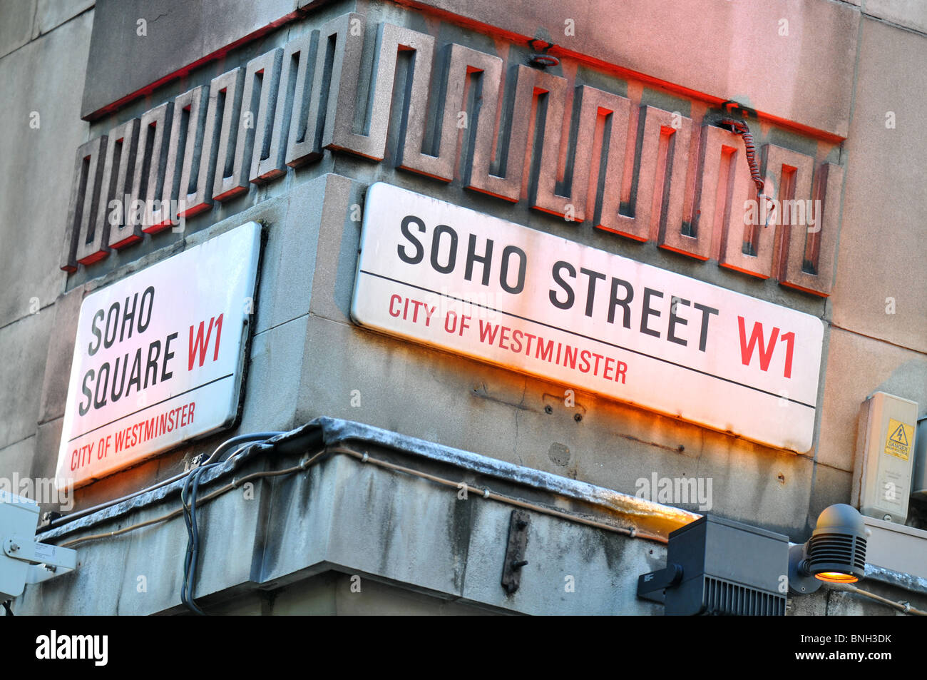'Soho Street" signe 'Soho' Carré soho Londres, Angleterre, Royaume-Uni Banque D'Images