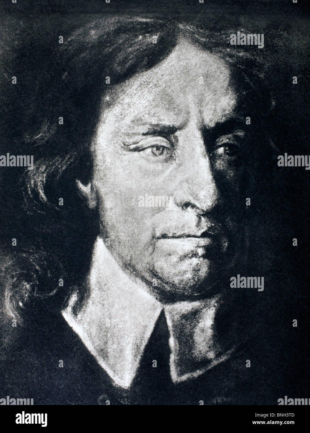 Oliver Cromwell 1599 à 1658. Chef militaire et homme politique anglais. Après un dessin de Samuel Cooper. Banque D'Images