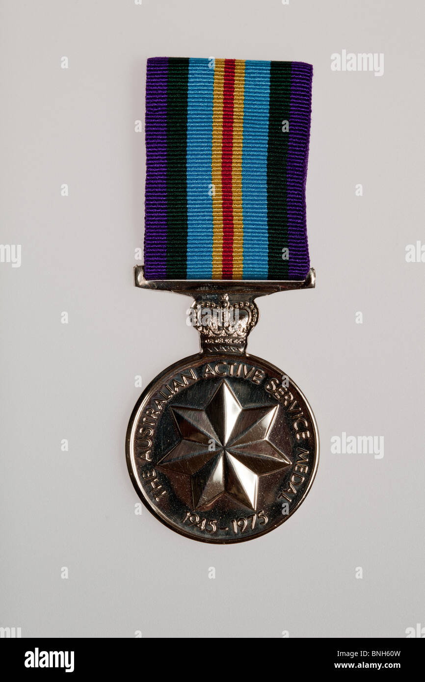 La Médaille du service actif de l'Australie. Banque D'Images