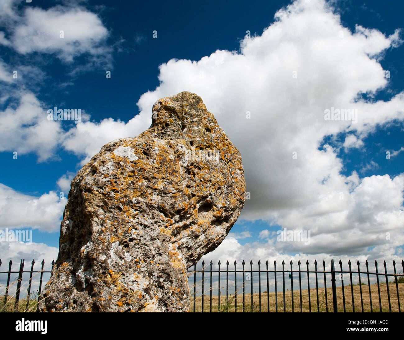 Le Rollright stones, le roi Pierre, Oxfordshire, Angleterre. Banque D'Images