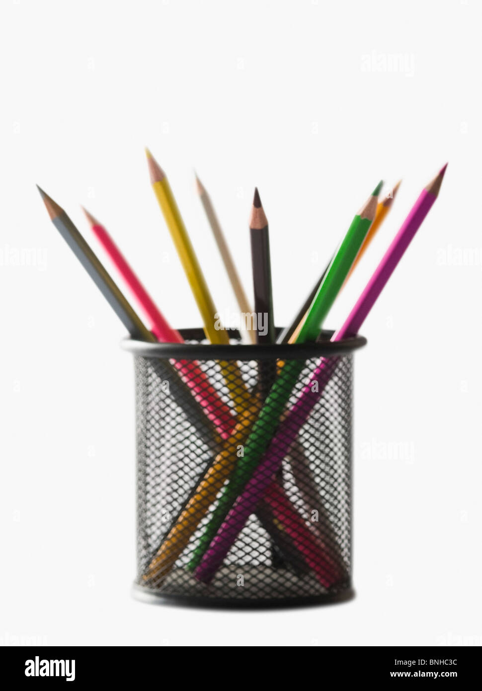 Close-up de crayons de couleur dans un bureau organisateur Banque D'Images Close-up de crayons de couleur dans un bureau organisateur Banque D'Images