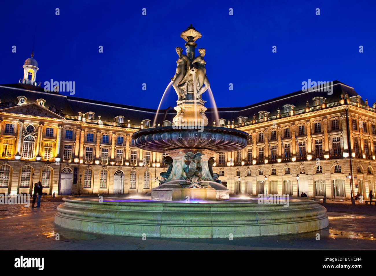 Europe, France, Gironde (33), Bordeaux, Place de la Bourse, inscrite au Patrimoine Mondial de l'UNESCO Banque D'Images