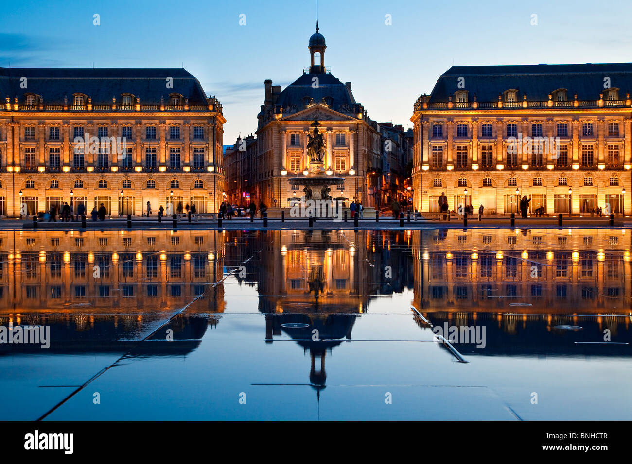 Europe, France, Gironde (33), Bordeaux, Place de la Bourse, inscrite au Patrimoine Mondial de l'UNESCO Banque D'Images