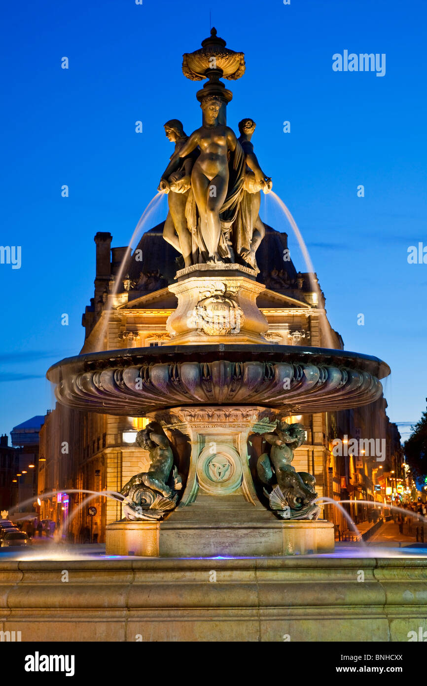 Europe, France, Gironde (33), Bordeaux, Place de la Bourse, inscrite au Patrimoine Mondial de l'UNESCO Banque D'Images