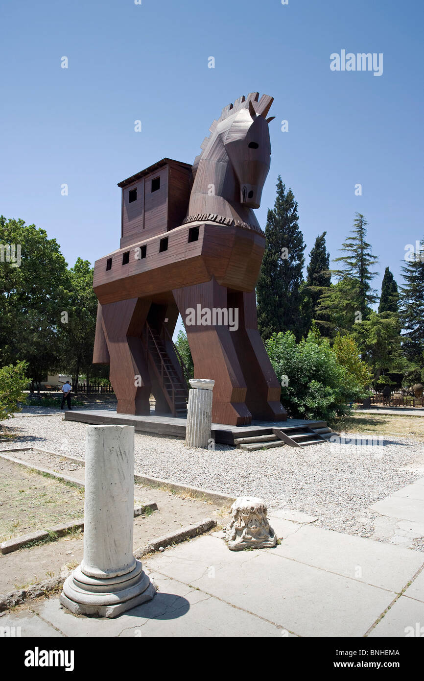 La Turquie juin 2008 Troy ville Troyan horse ruines historiques ruine antique histoire Banque D'Images