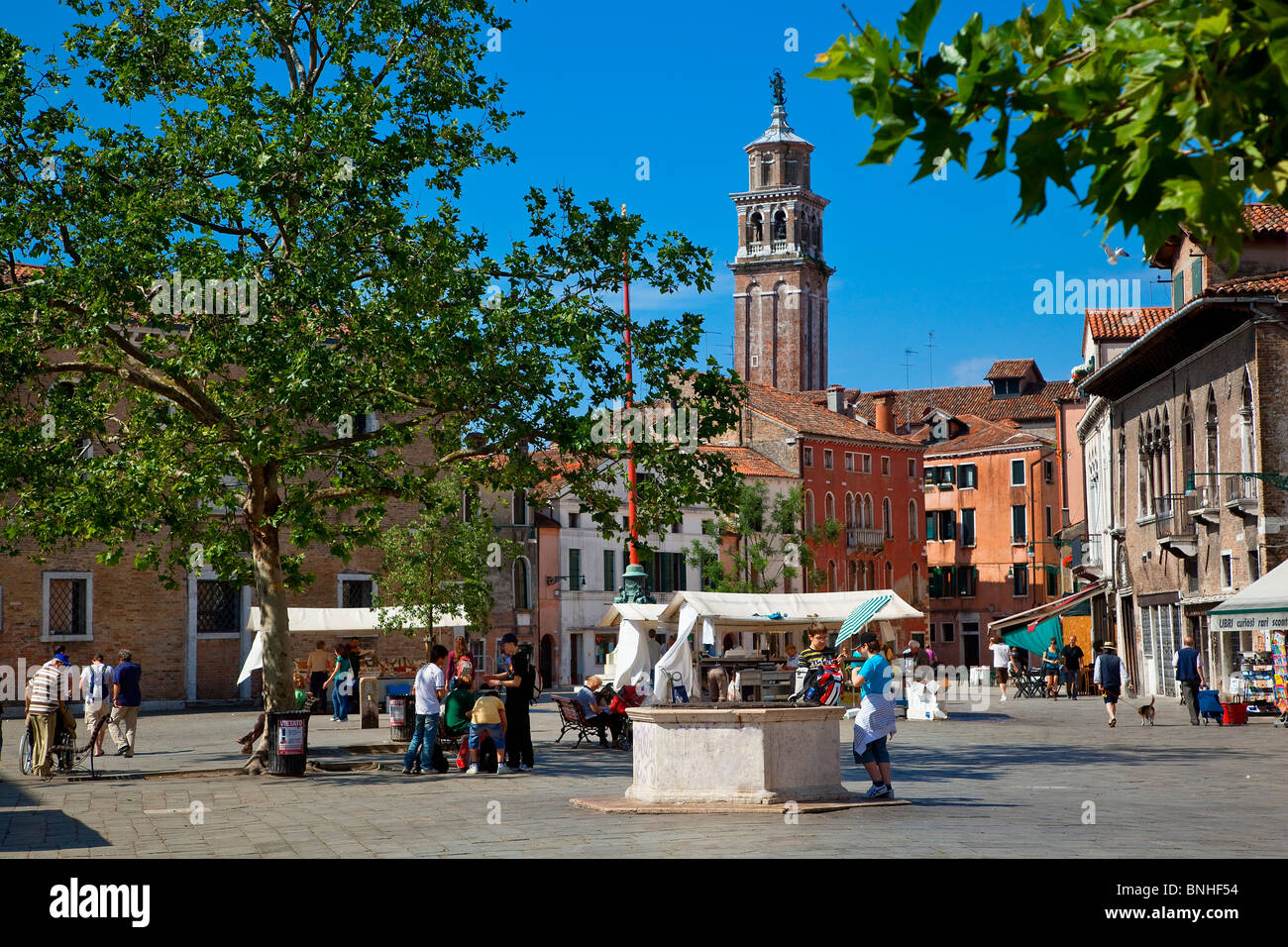 L'Europe, Italie, Vénétie, Venise, classé au Patrimoine Mondial de l'UNESCO, le Campo Santa Margherita Banque D'Images