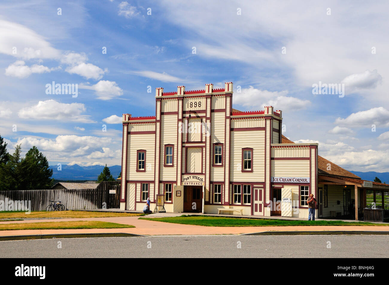 Fort Steele Heritage Town Canada Colombie-Britannique Ville de flèche de la ruée vers l'entrée du bâtiment Les bâtiments historiques de l'histoire Banque D'Images