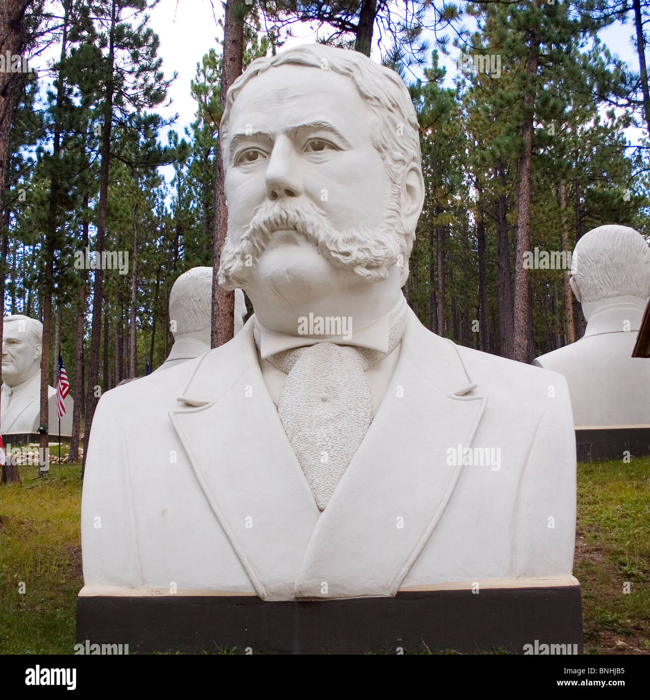 Chester A. Arthur buste par le sculpteur David Adickes à Présidents Park dans le plomb le Dakota du Sud Banque D'Images