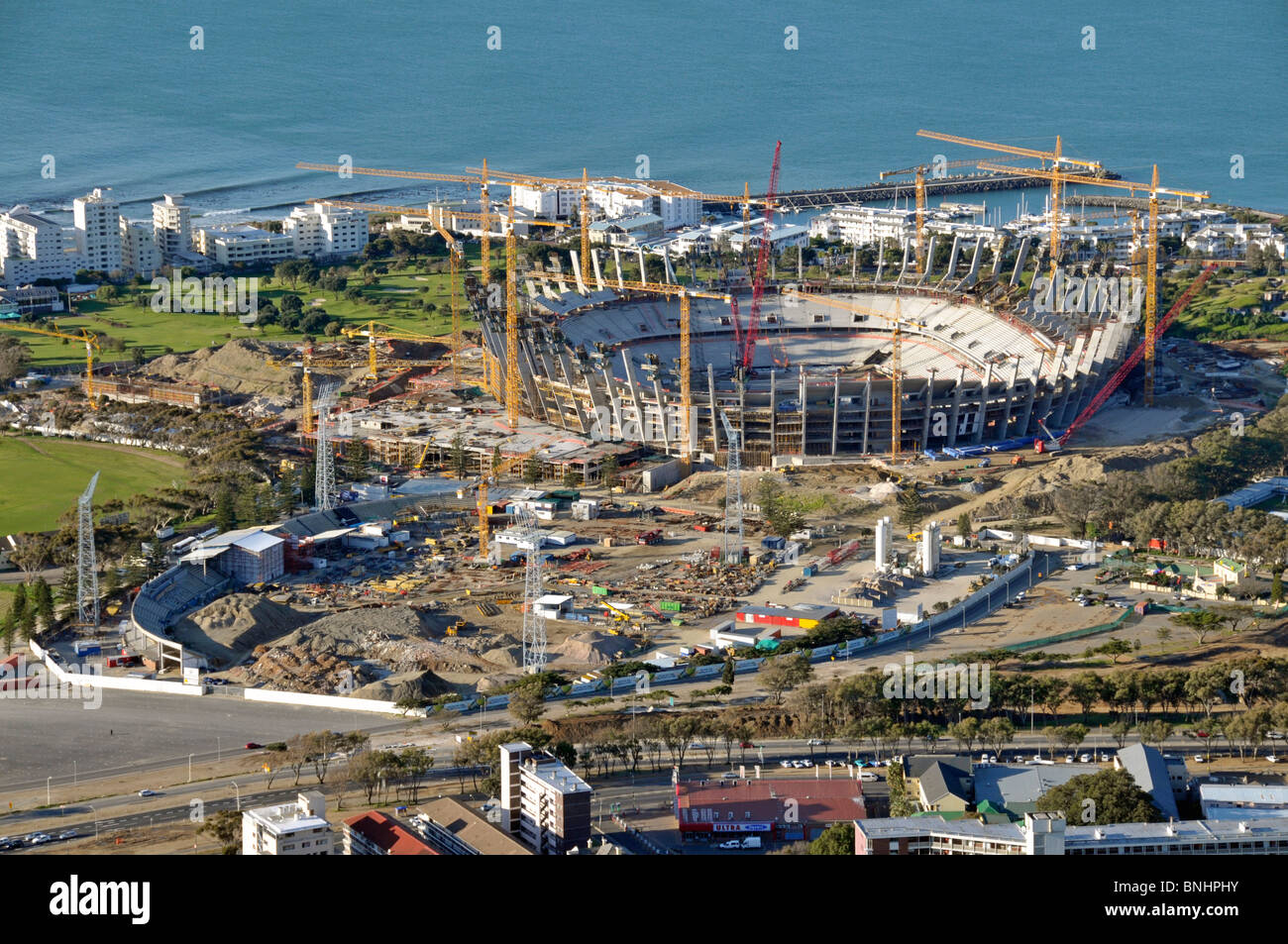 Cape Town Stadium Renaissance africaine Afrique Capetown Afrique du Sud de football football site de la construction de la Coupe du Monde FIFA 2010 Banque D'Images