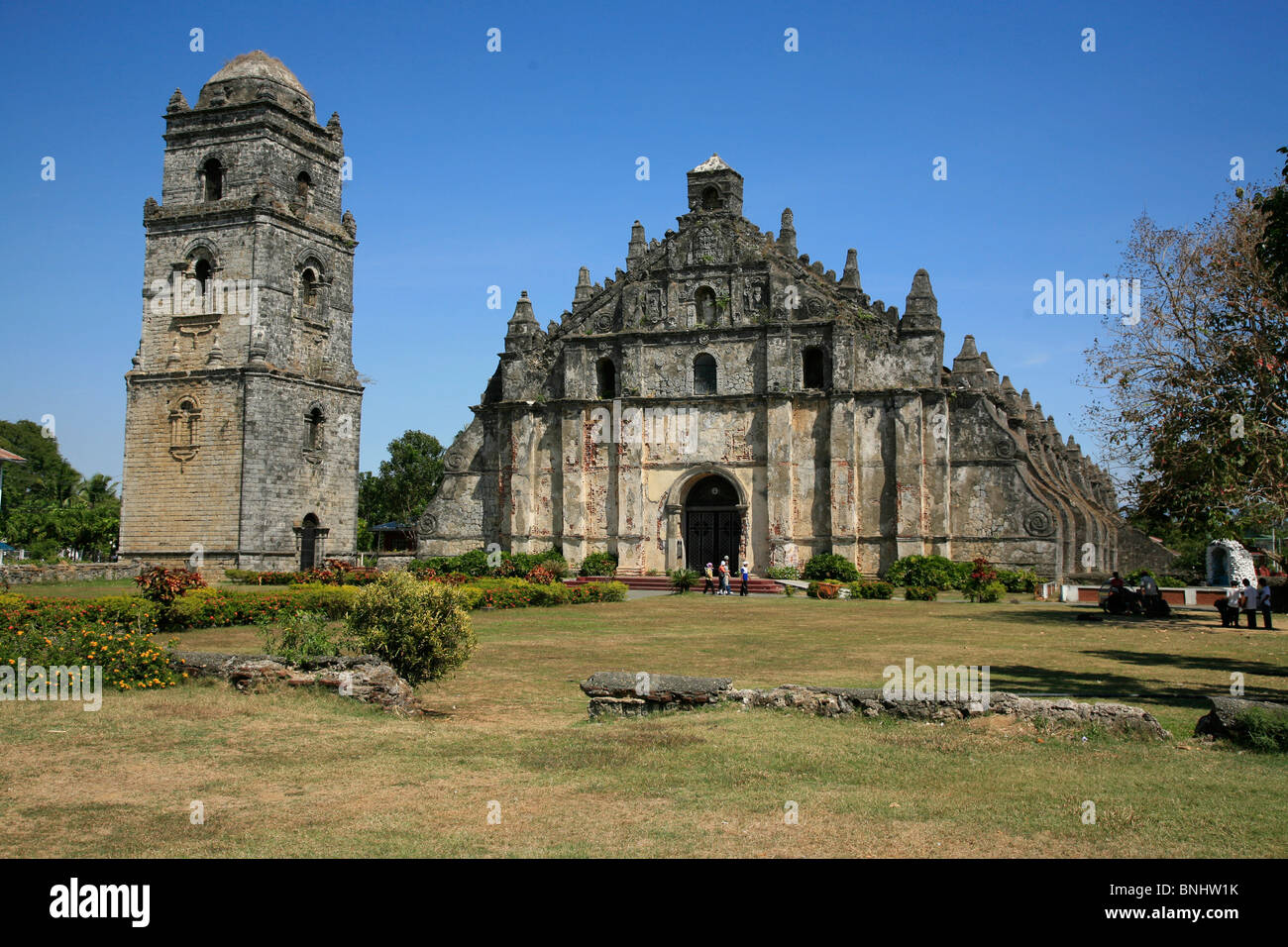 Asie Philippines Luzon church island province Ilocos Norte San Agustin church Paoay historique de la culture UNESCO World Heritage site Banque D'Images