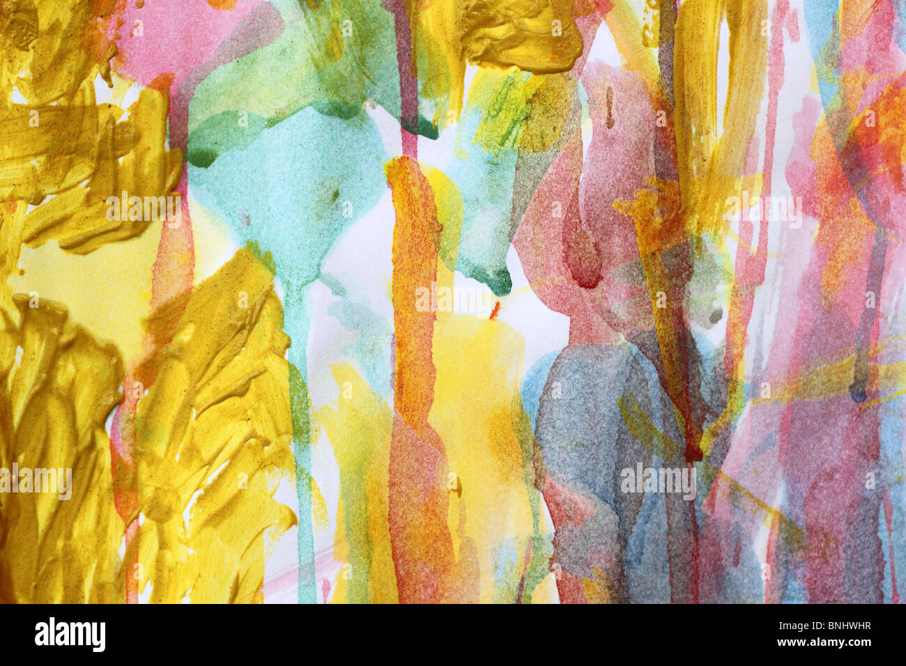 Peinture aquarelle abstraite mon propre dessin coloré Banque D'Images