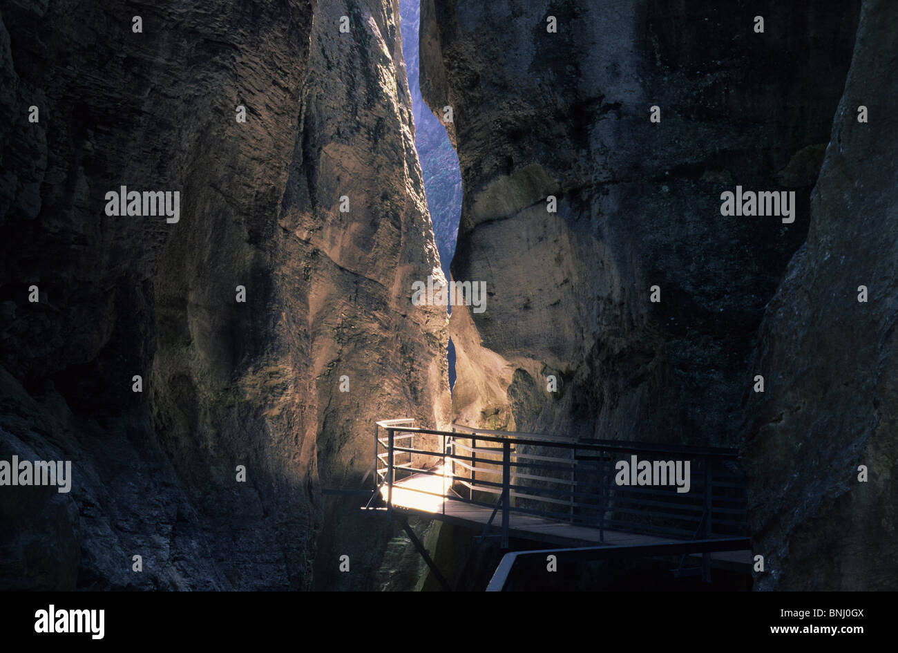 Europe Suisse Canton de Berne Oberland Bernois falaise gorges de l'Aar aar place d'intérêt nature sentier profonde érosion Banque D'Images