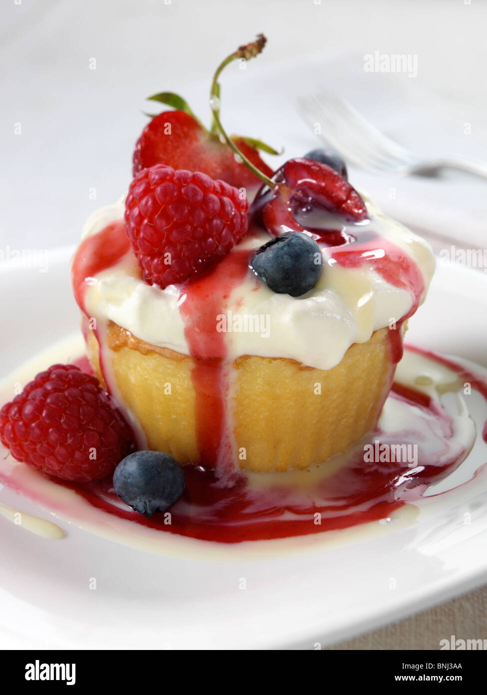 Gateau Traditionnel Espagnol Avec Le Lait Evapore Et Le Garnie De Creme Fouettee Et De Fruits Photo Stock Alamy