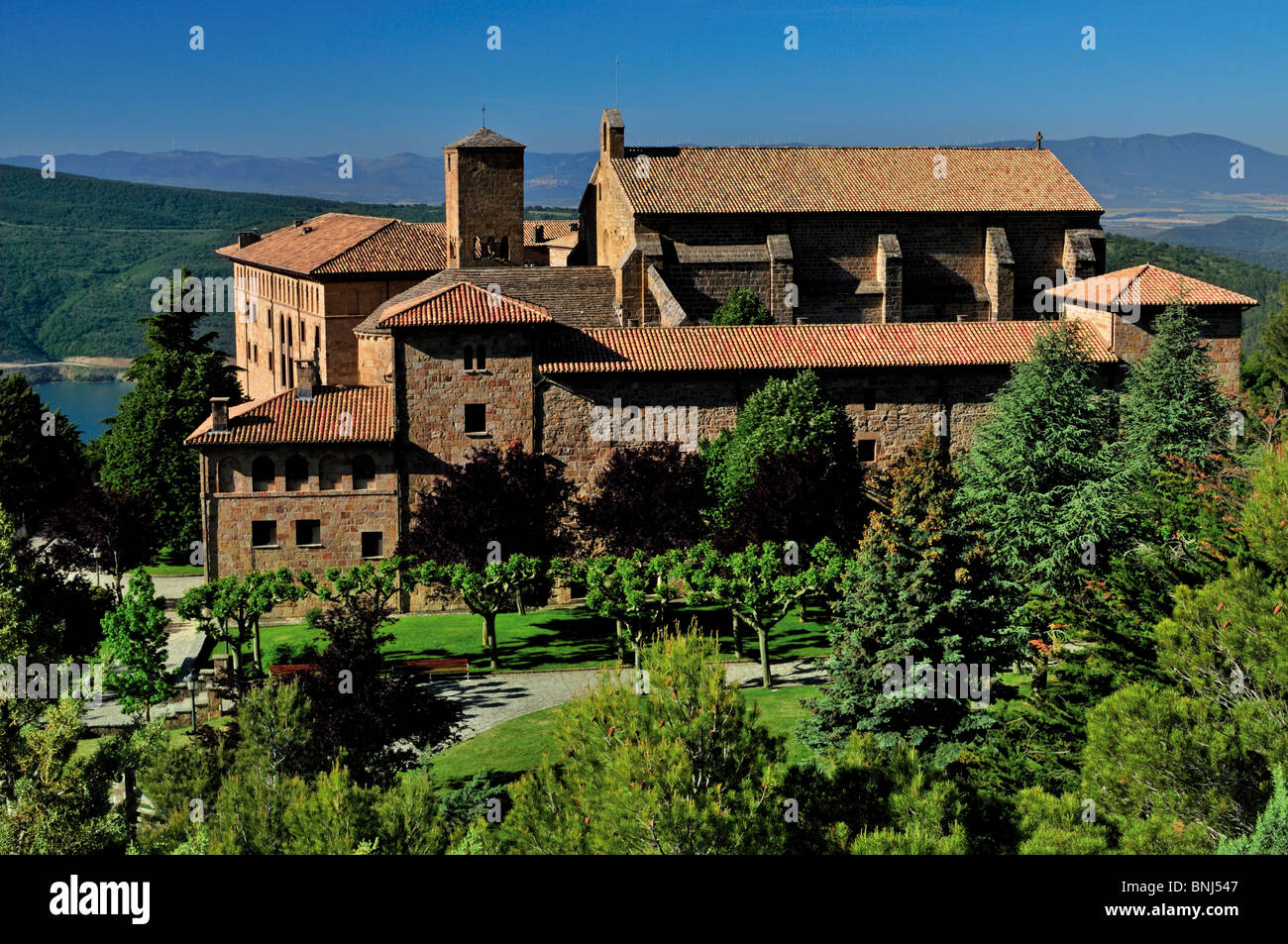 L'Espagne, Navarra : Monastère de Leyre Banque D'Images