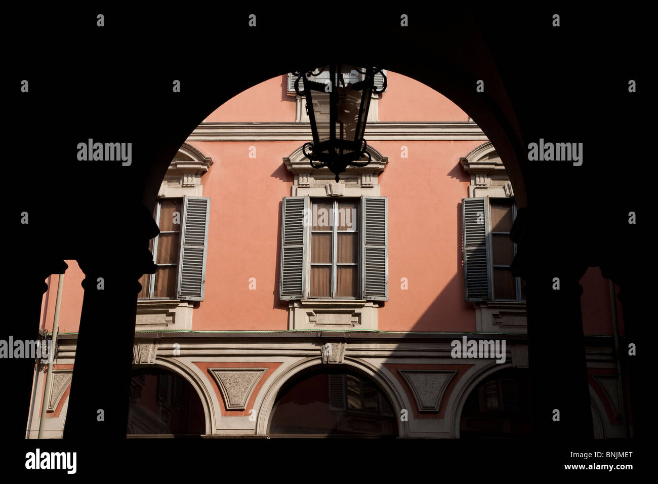 Façade de Patio Poldi-Pezzoli Museum de Milan, Italie Banque D'Images