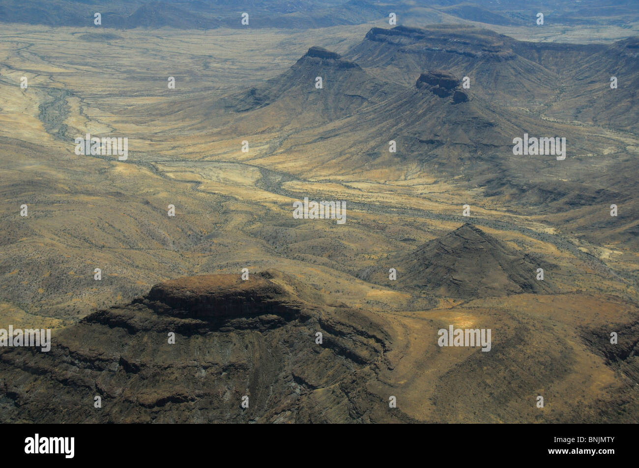 Vue aérienne Serra Cafema Région Kunene Namibie voyage Afrique montagne Nature Banque D'Images
