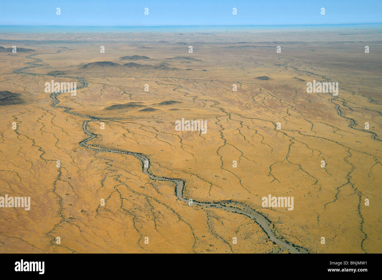 Vue aérienne Serra Cafema Région Kunene Namibie Afrique Voyage Nature désert river Banque D'Images