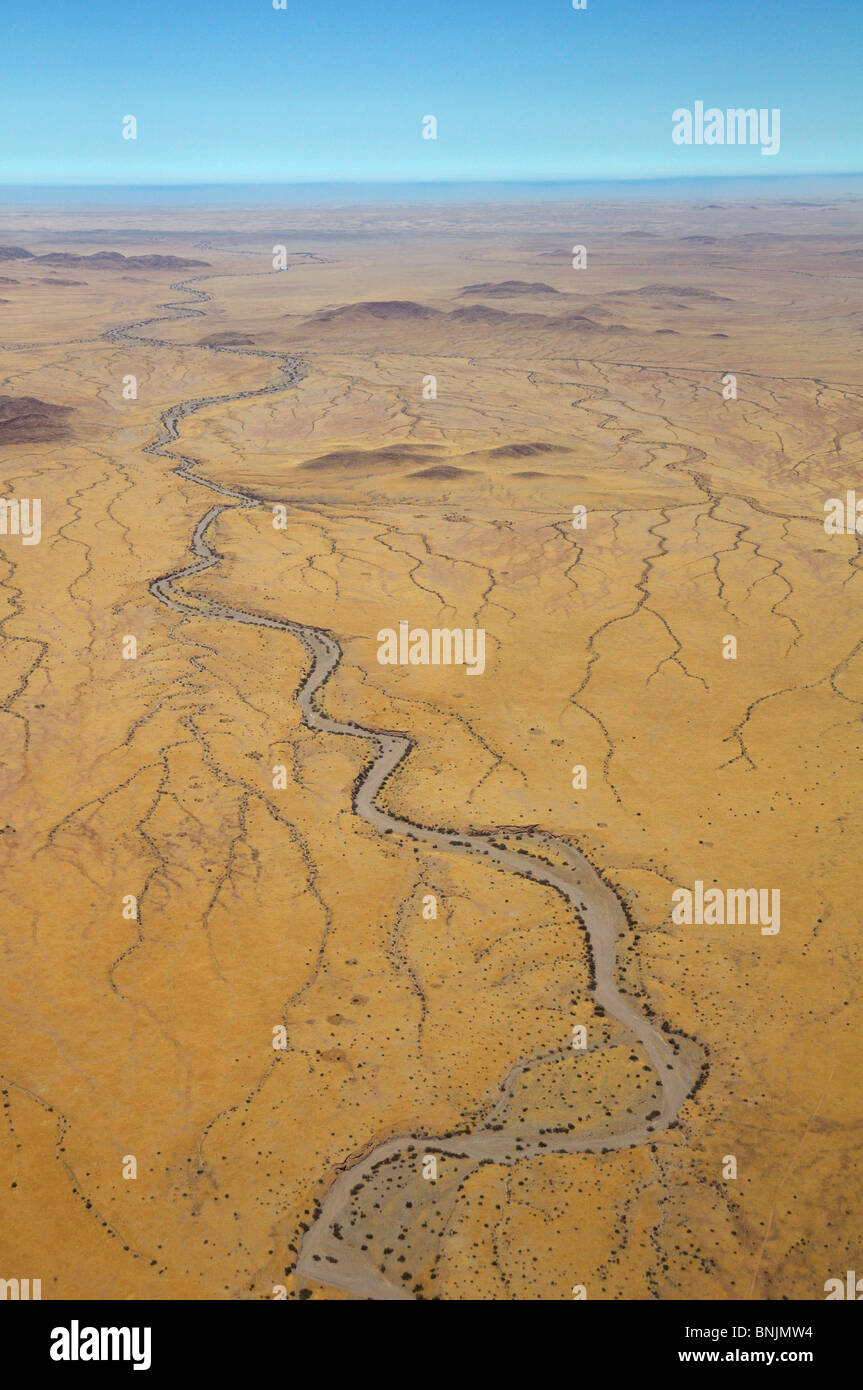 Vue aérienne Serra Cafema Région Kunene Namibie Afrique Voyage Nature désert river Banque D'Images