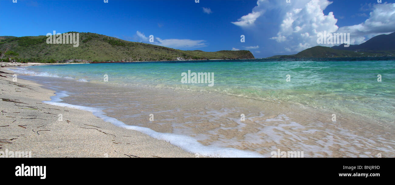 Plage isolée sur Saint Martin Banque D'Images