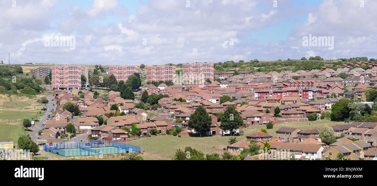 Le conseil Whitehawk-housing estate à Brighton, East Sussex, Angleterre. Banque D'Images