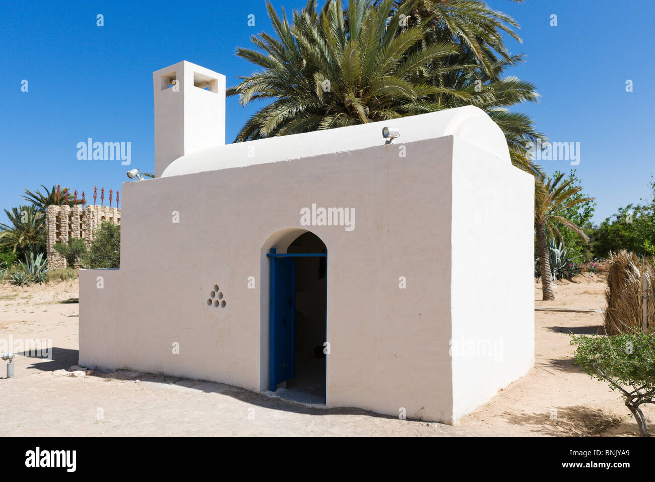 Maison traditionnelle dans le patrimoine de la section de Djerba Djerba Explore Parc, Midoun, Djerba, Tunisie Banque D'Images