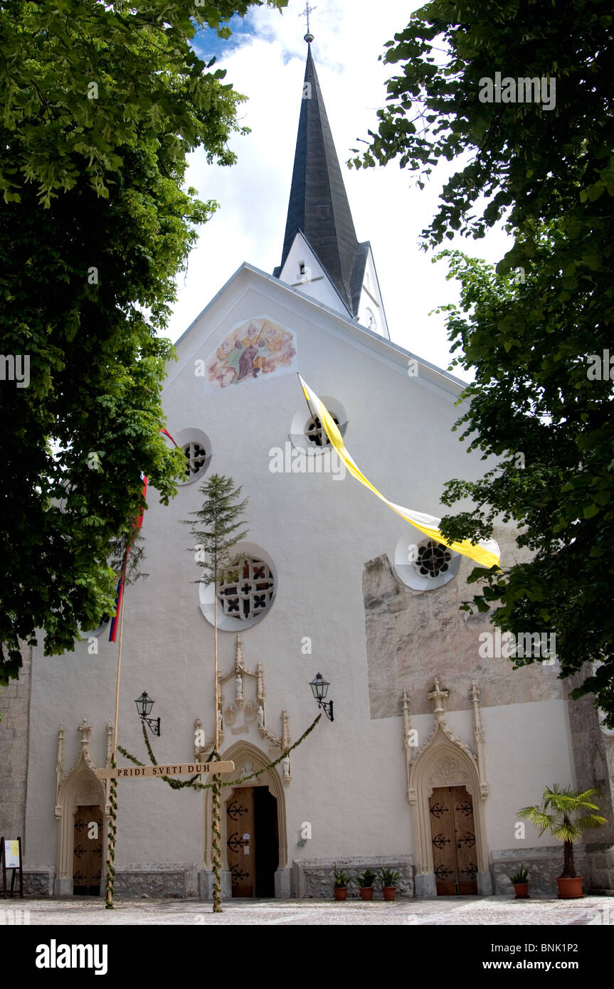 Église à Radovljica, Bled, Slovénie. Banque D'Images
