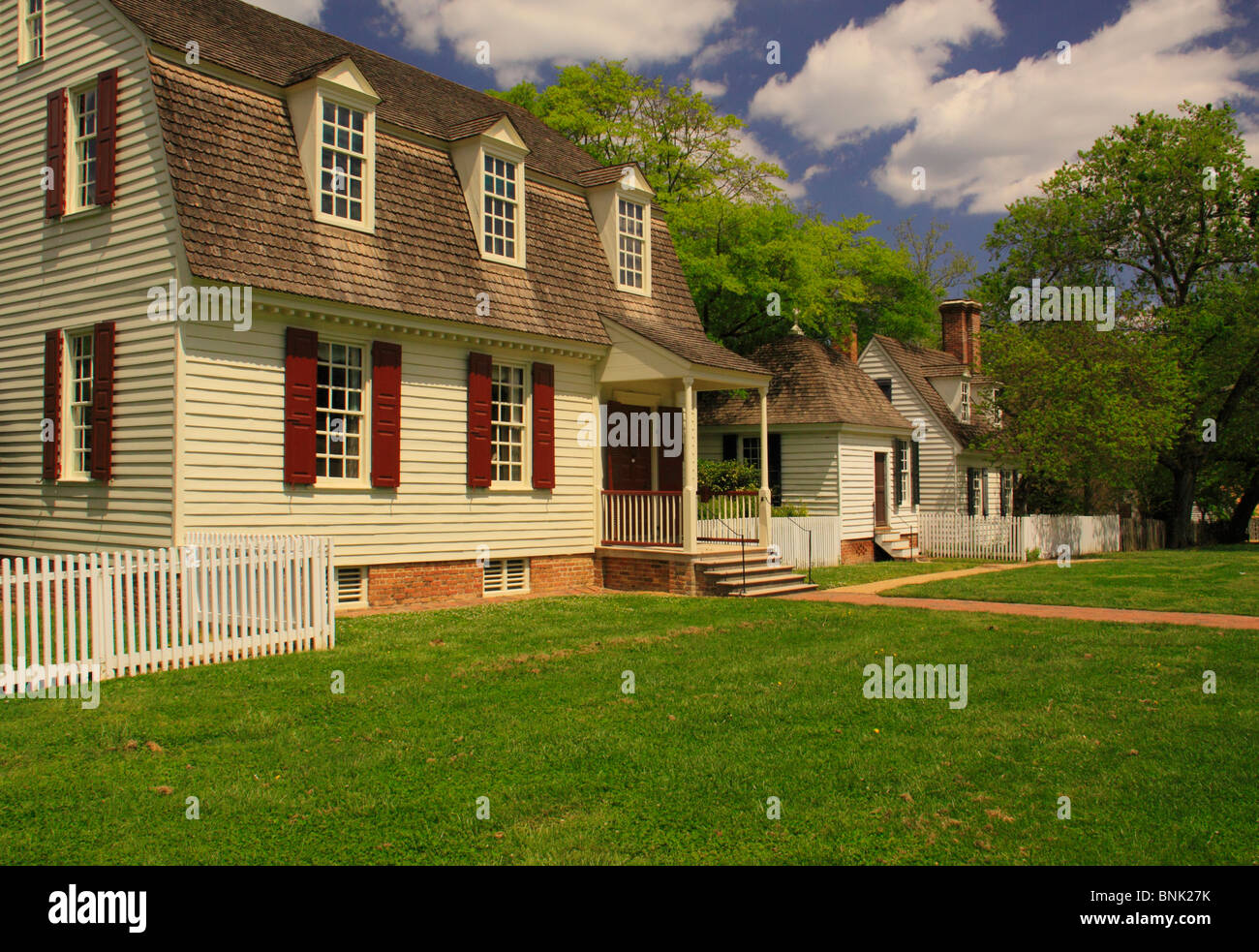 Maison d'époque dans la zone historique, Colonial Williamsburg, Virginia, USA Banque D'Images