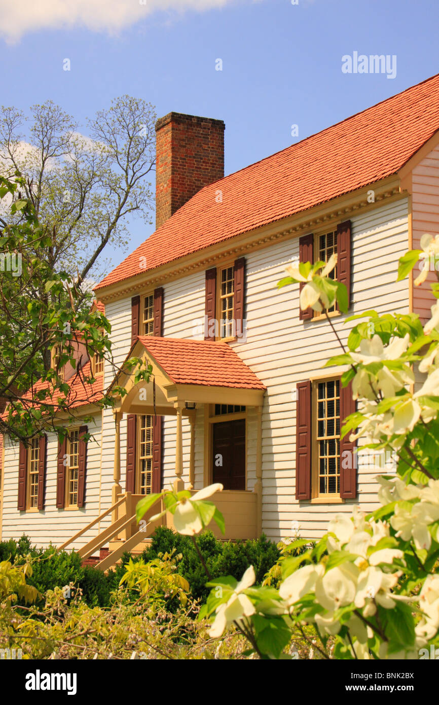 Le St George Tucker House dans le quartier historique, Colonial Williamsburg, Virginia, USA Banque D'Images