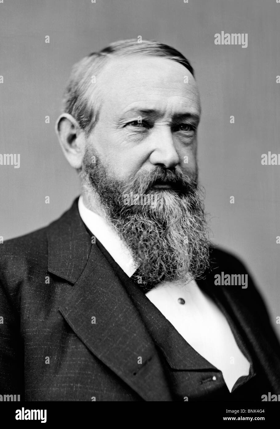Portrait photo circa 1870 de Benjamin Harrison (1833 - 1901) - le 23e président des États-Unis (1889 - 1893). Banque D'Images