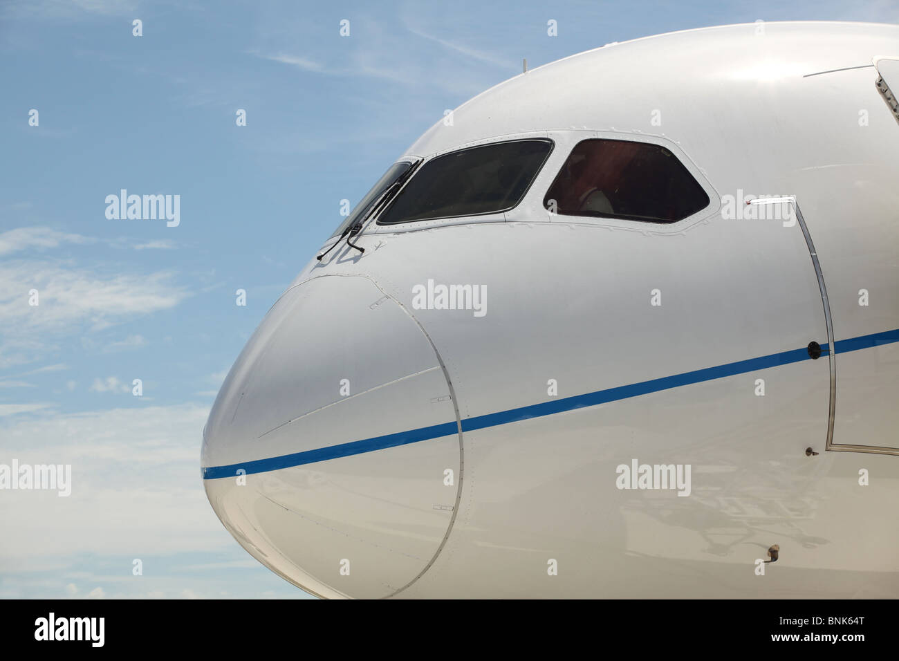 Le nez des nouveaux avions à réaction Boeing 787 Dreamliner Banque D'Images