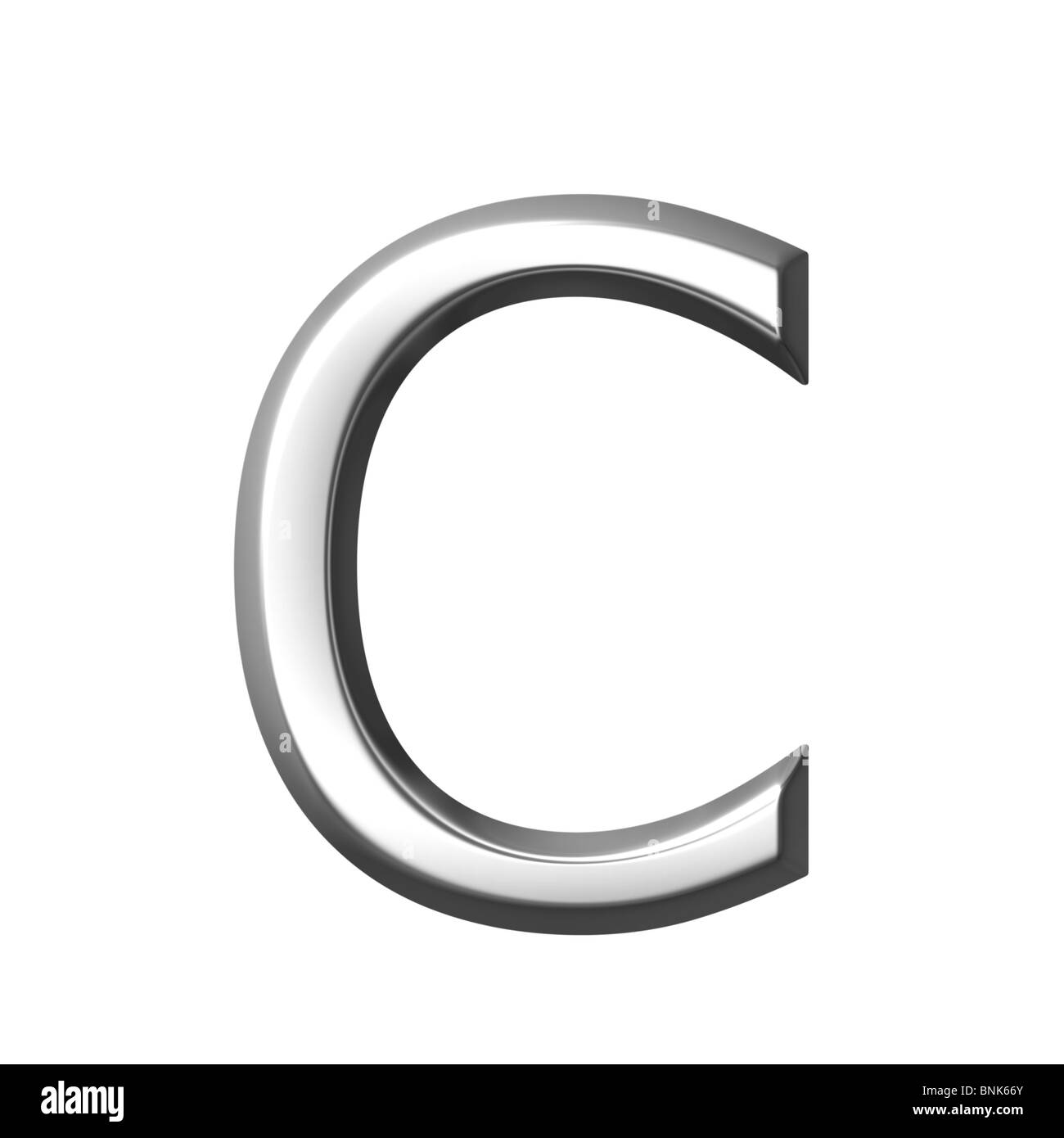 Lettre c en argent 3d Banque D'Images