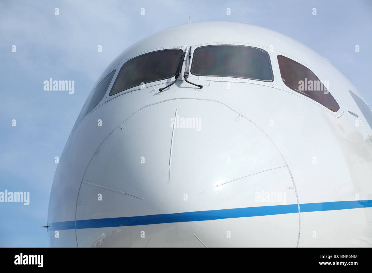 Le nez des nouveaux avions à réaction Boeing 787 Dreamliner Banque D'Images