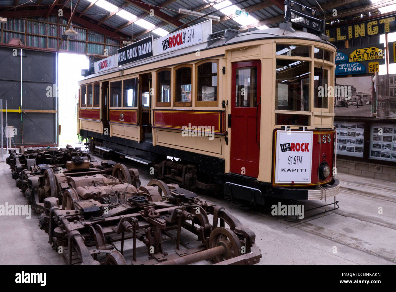 Salon double Tram, Tram, Musée Wellington à Paekakariki, Kapiti, Nouvelle-Zélande. Banque D'Images