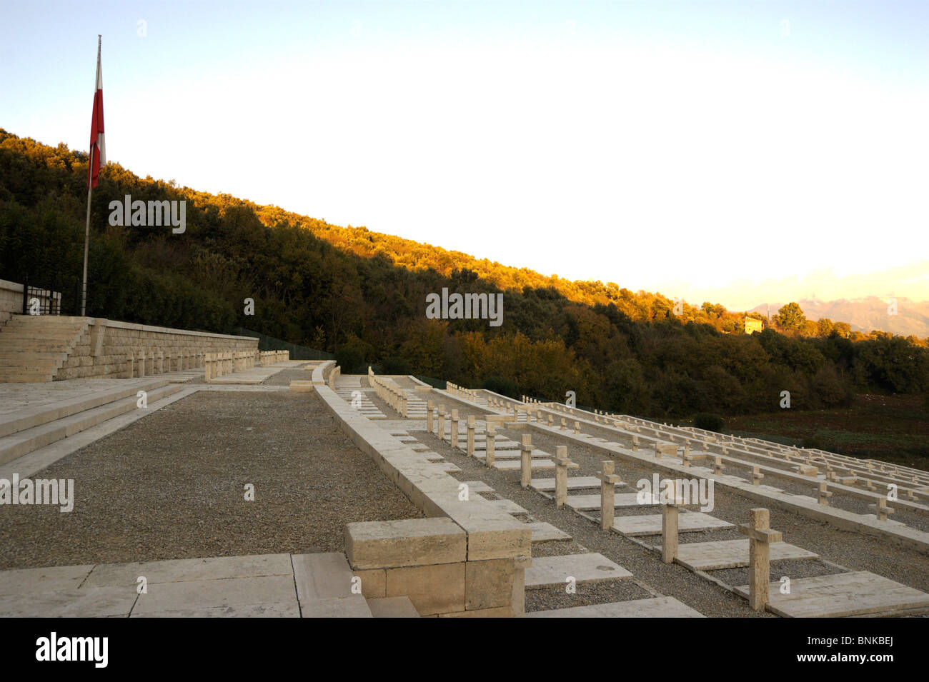 La seconde guerre mondiale le cimetière militaire polonais, Cassino, Italie. Banque D'Images