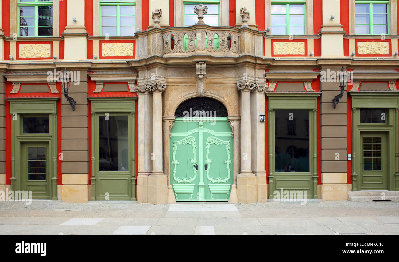 Vieux Marché de Wroclaw facadee colorés de l'immeuble historique Banque D'Images