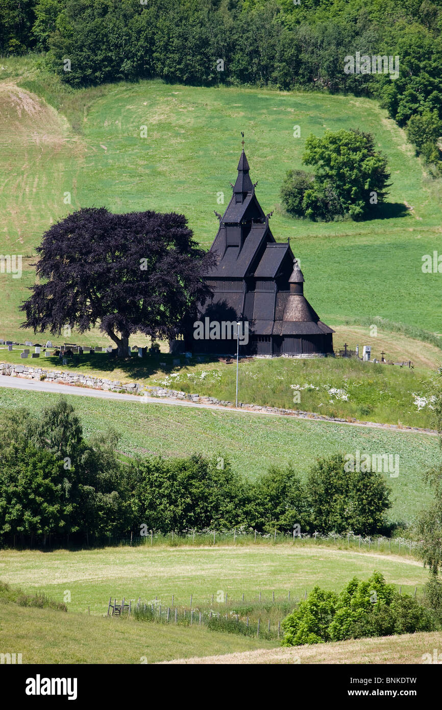 La Norvège Scandinavie Vikings Viking Viking's Church church église stick wood travel holidays locations de tourisme, Banque D'Images
