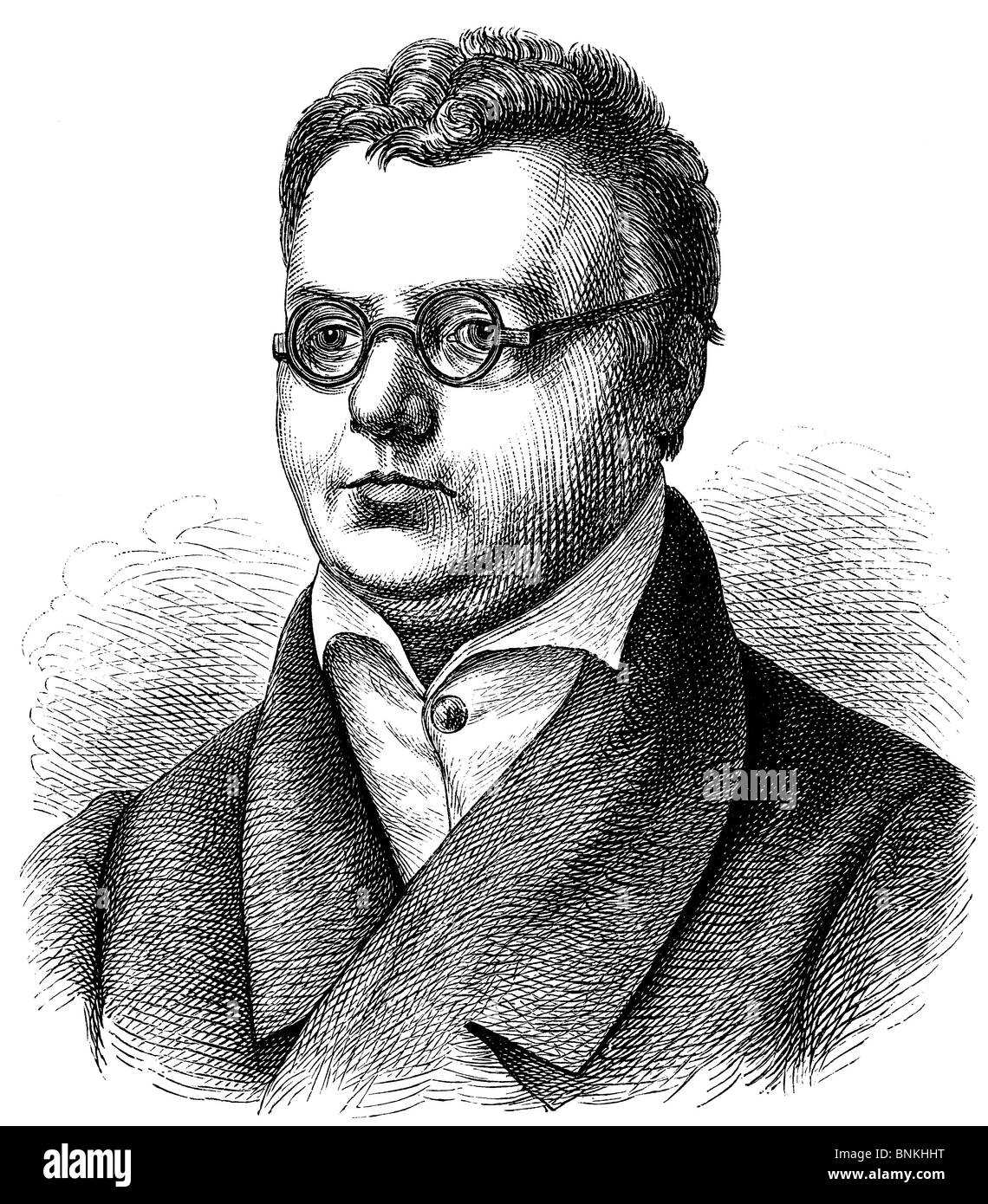 Friedrich Arnold Brockhaus (4 mai 1772 - 20 août, 1823), éditeur et rédacteur encyclopédie allemande Banque D'Images