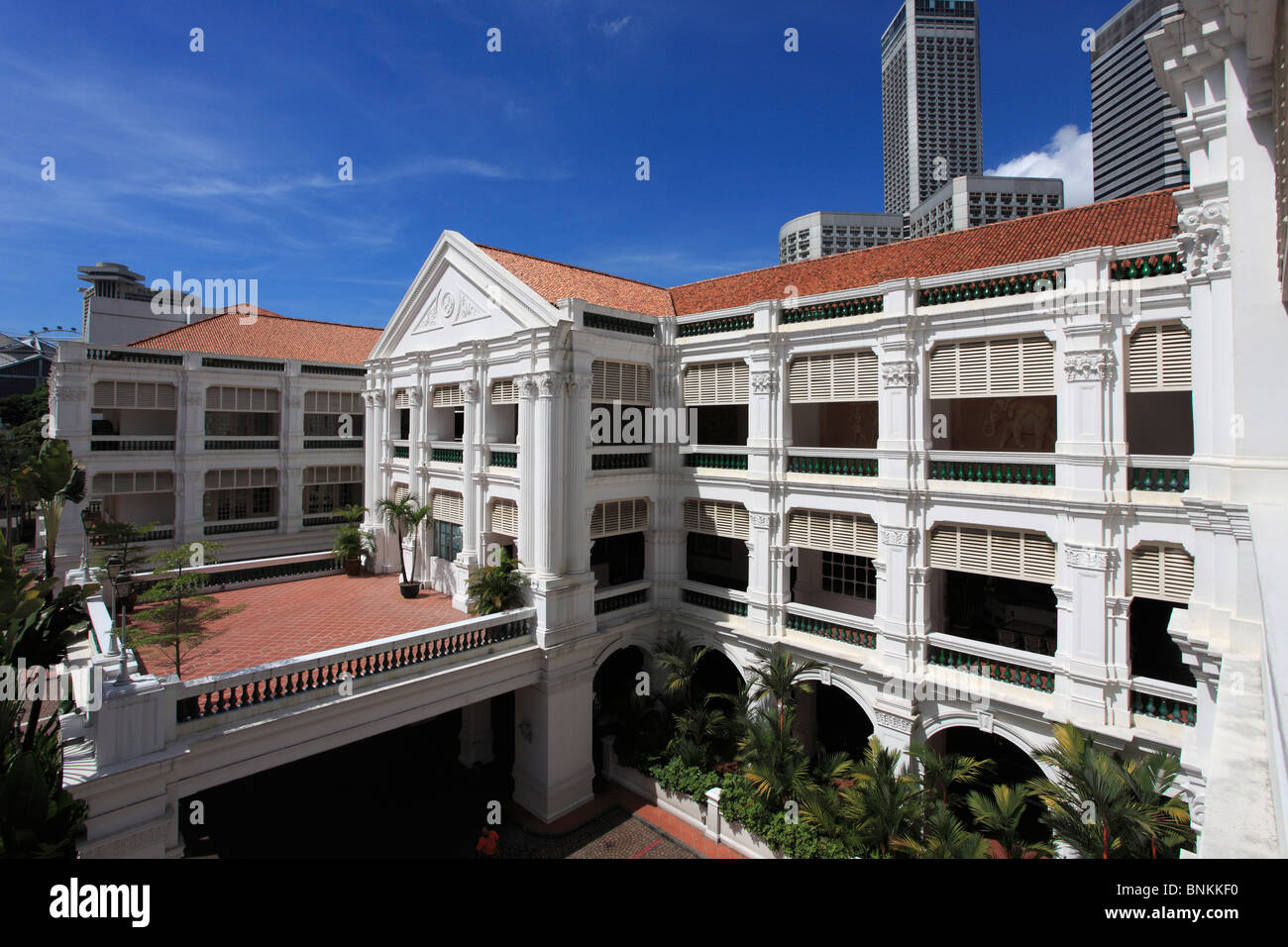 Singapour, l'Hôtel Raffles, Banque D'Images