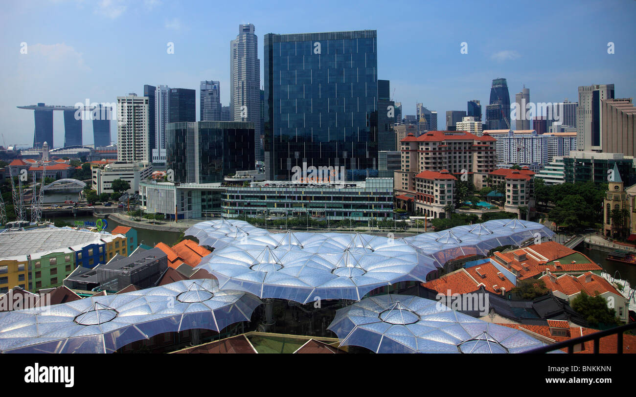 Singapour, Clarke Quay, Central Business District, Banque D'Images