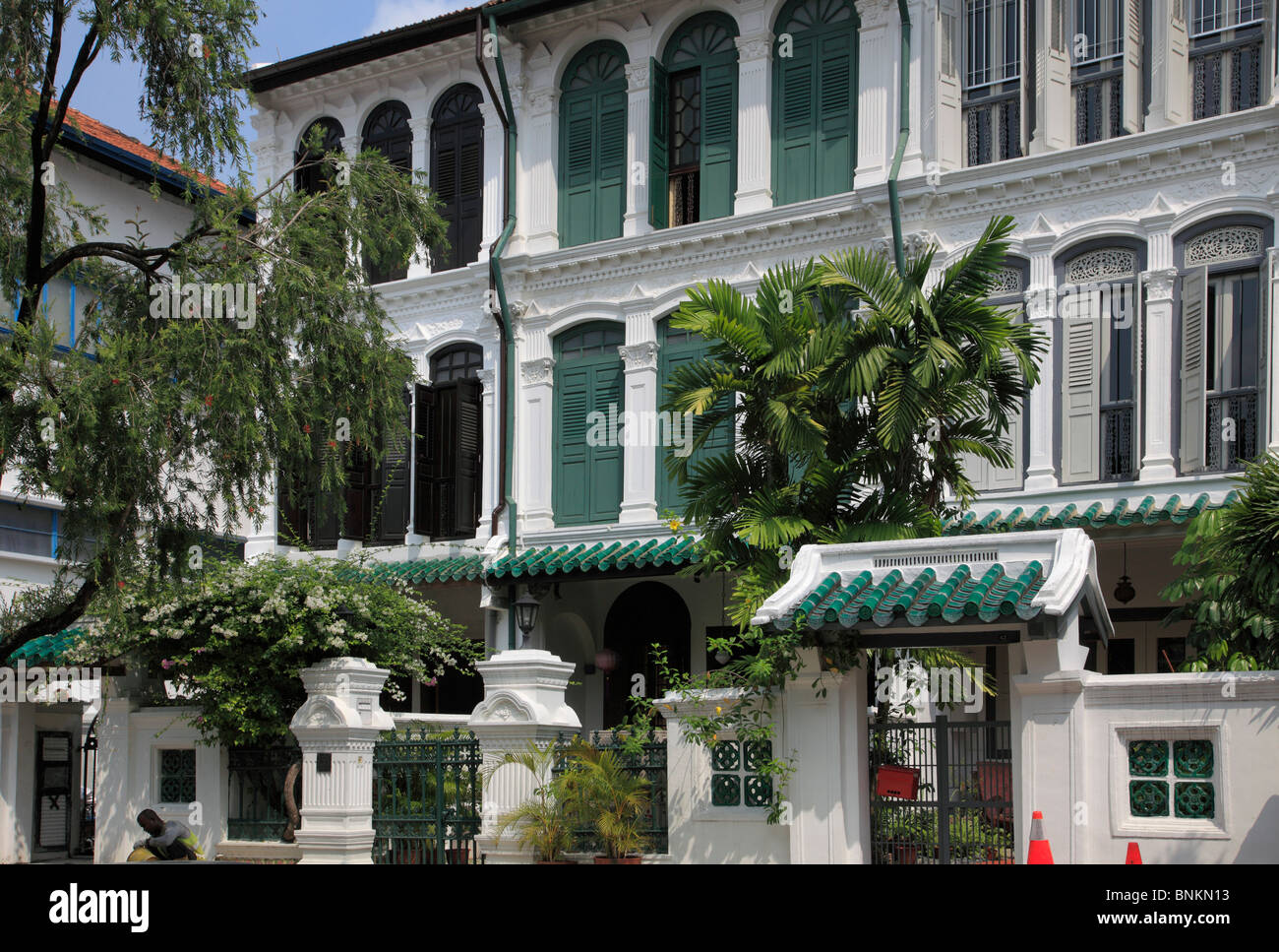 Singapour, Emerald Hill Road, architecture, Peranakan Banque D'Images