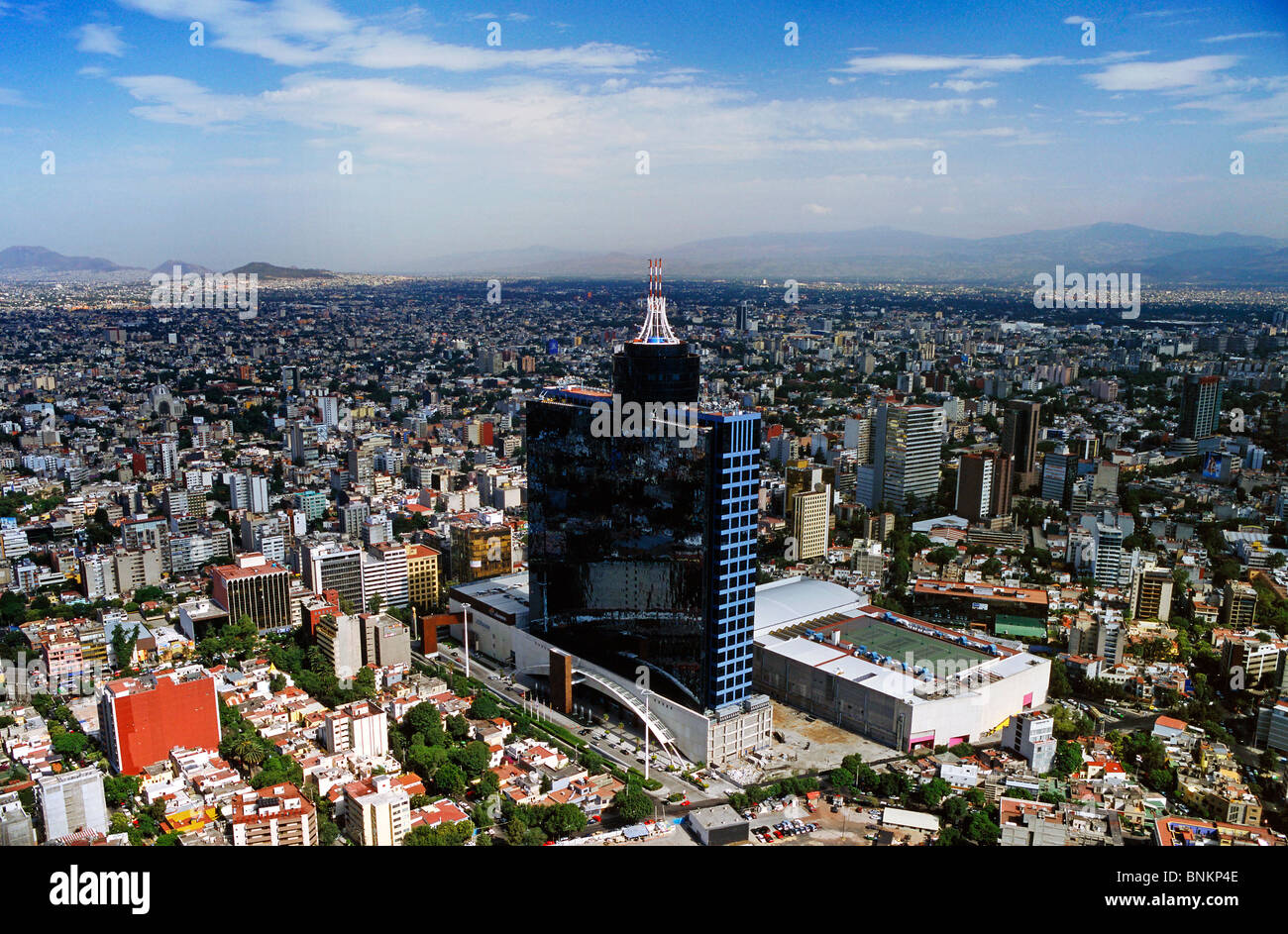 Vue aérienne au-dessus du World Trade Center WTC Torre Mexico City Banque D'Images