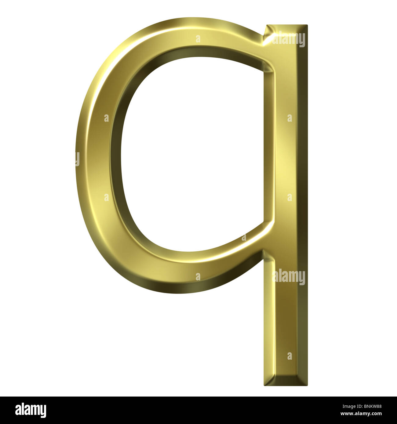 Golden 3d lettre q Banque D'Images