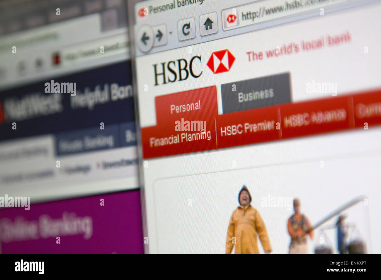 La banque britannique HSBC accueil du site. Banque D'Images