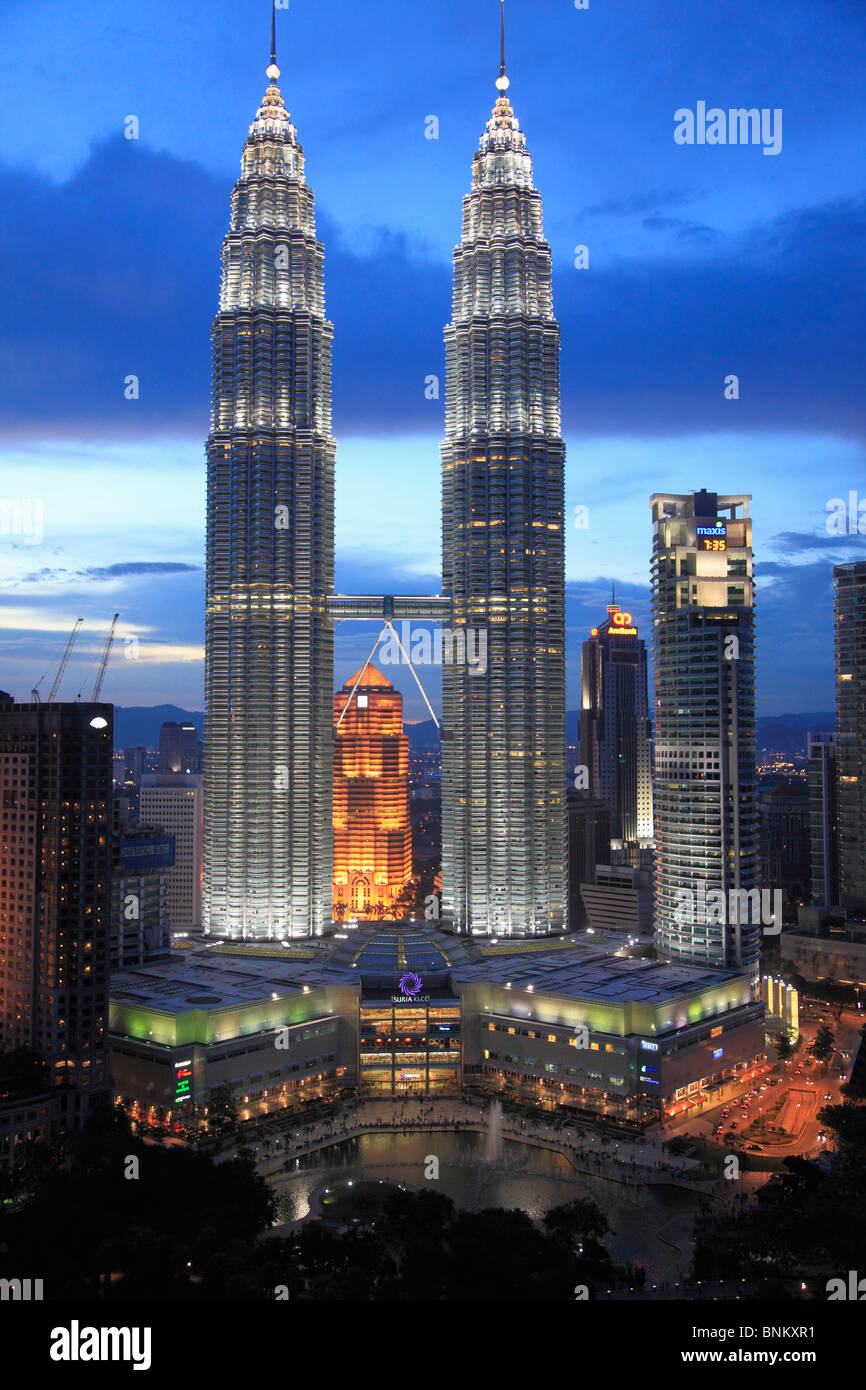 La Malaisie, Kuala Lumpur, Tours Jumelles Petronas. Banque D'Images
