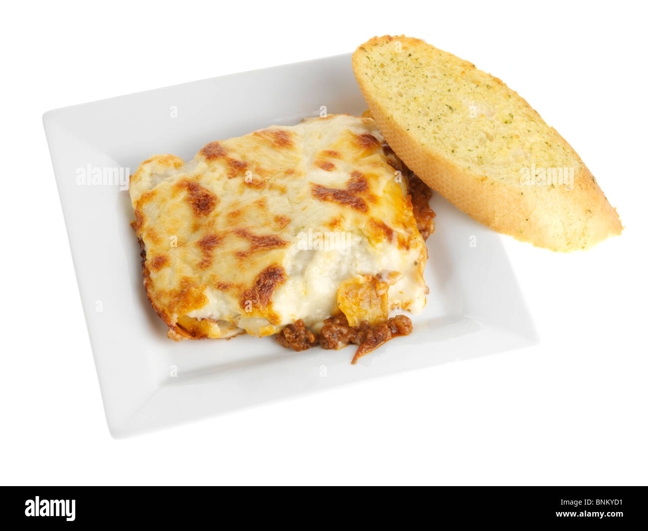 Portion de lasagne au pain à l'Ail Banque D'Images